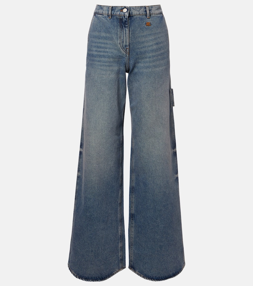 Courrèges Logo wide-leg jeans