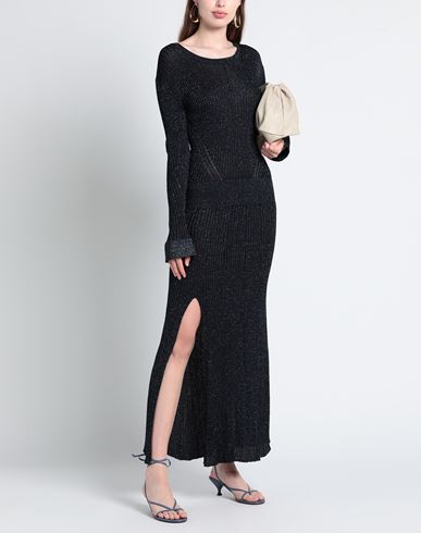 Chloé Woman Maxi dress Midnight blue Size L Viscose, Metallic fiber
