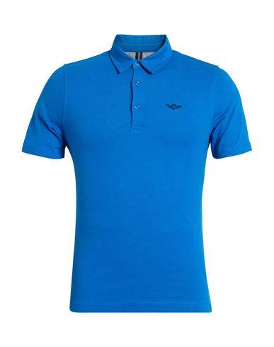 Man Polo shirt Azure Size S Cotton, Elastane
