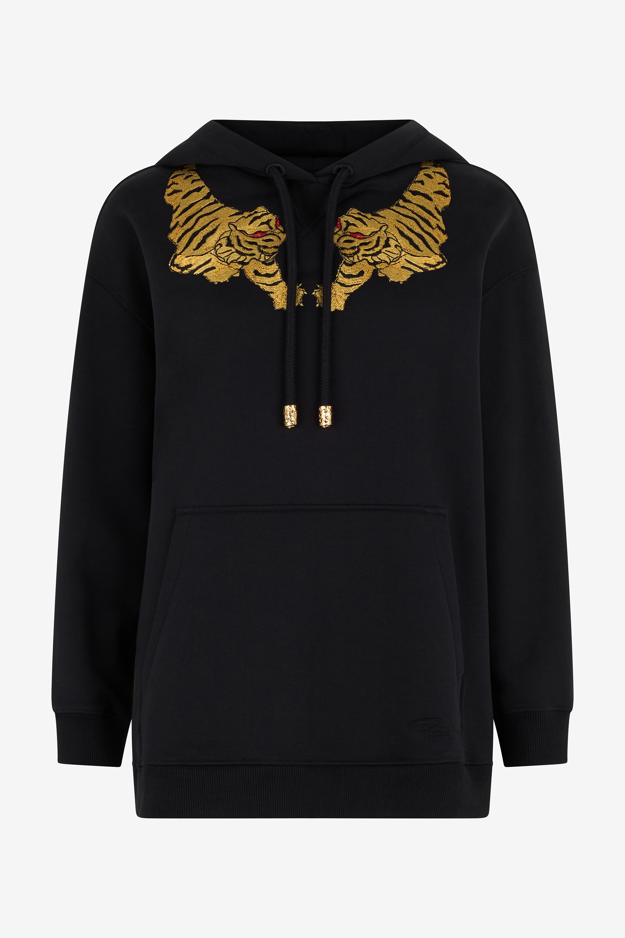 Black Sweatshirt With Tiger Embroidery