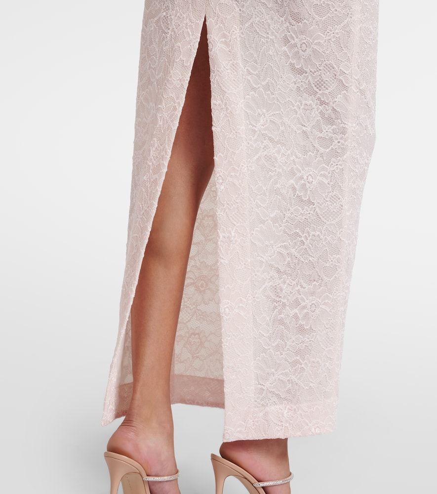 Bow-detail lace gown