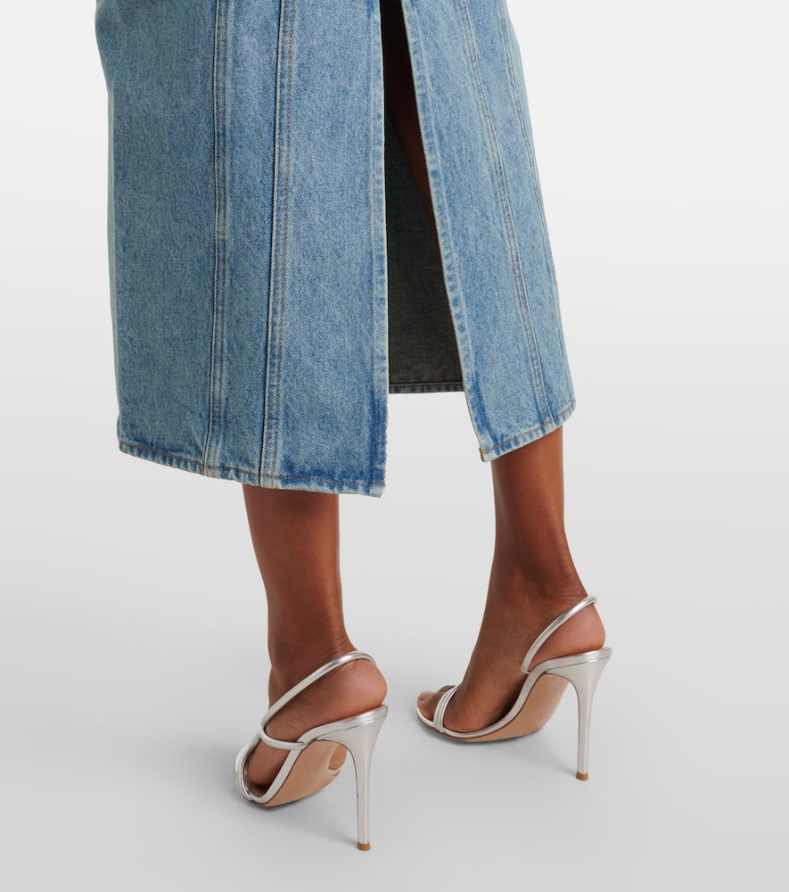 Denim midi skirt