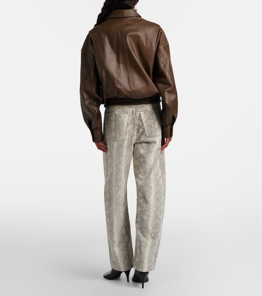Miro snake-print barrel-leg jeans