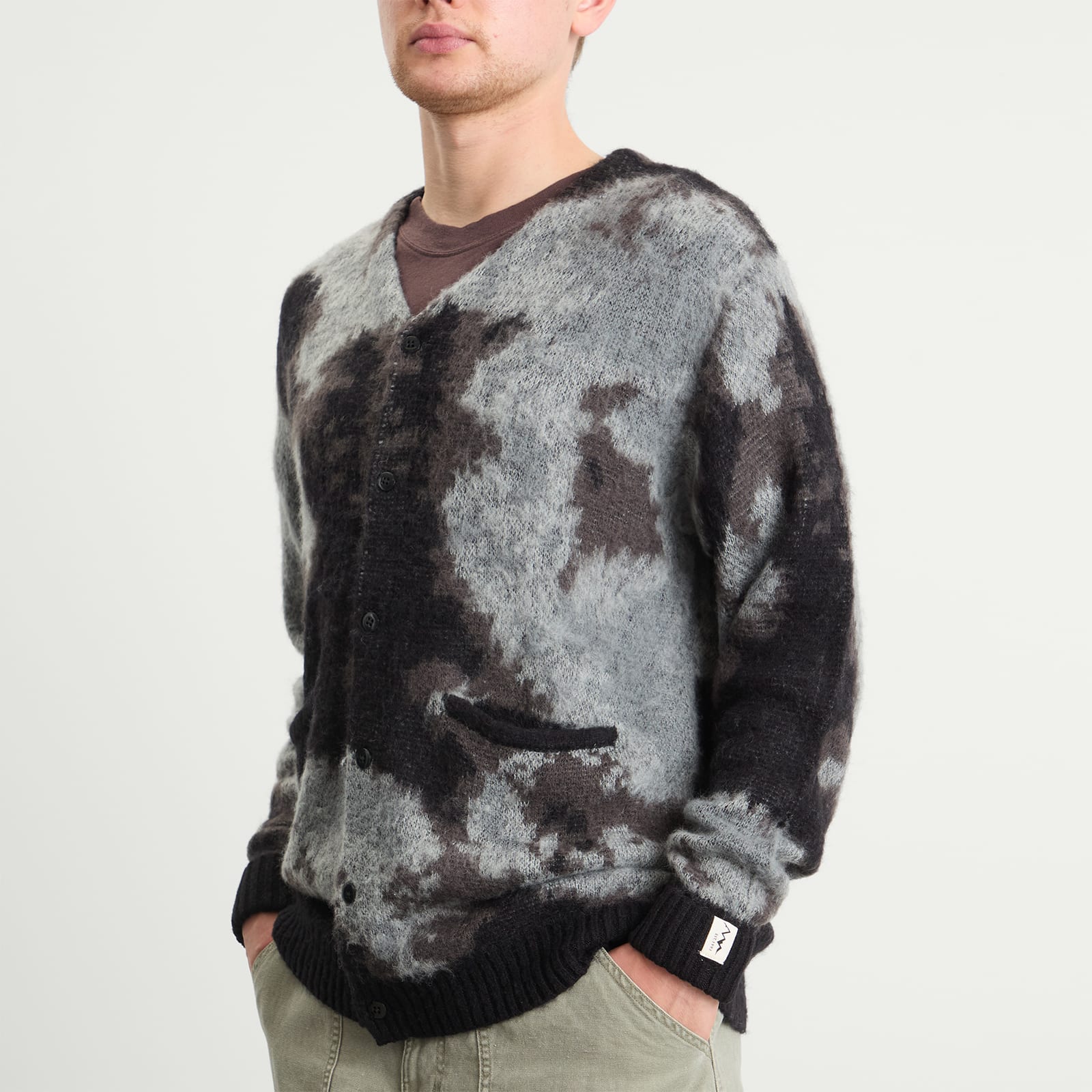 Men's Blurry Jaquard Cardigan Black