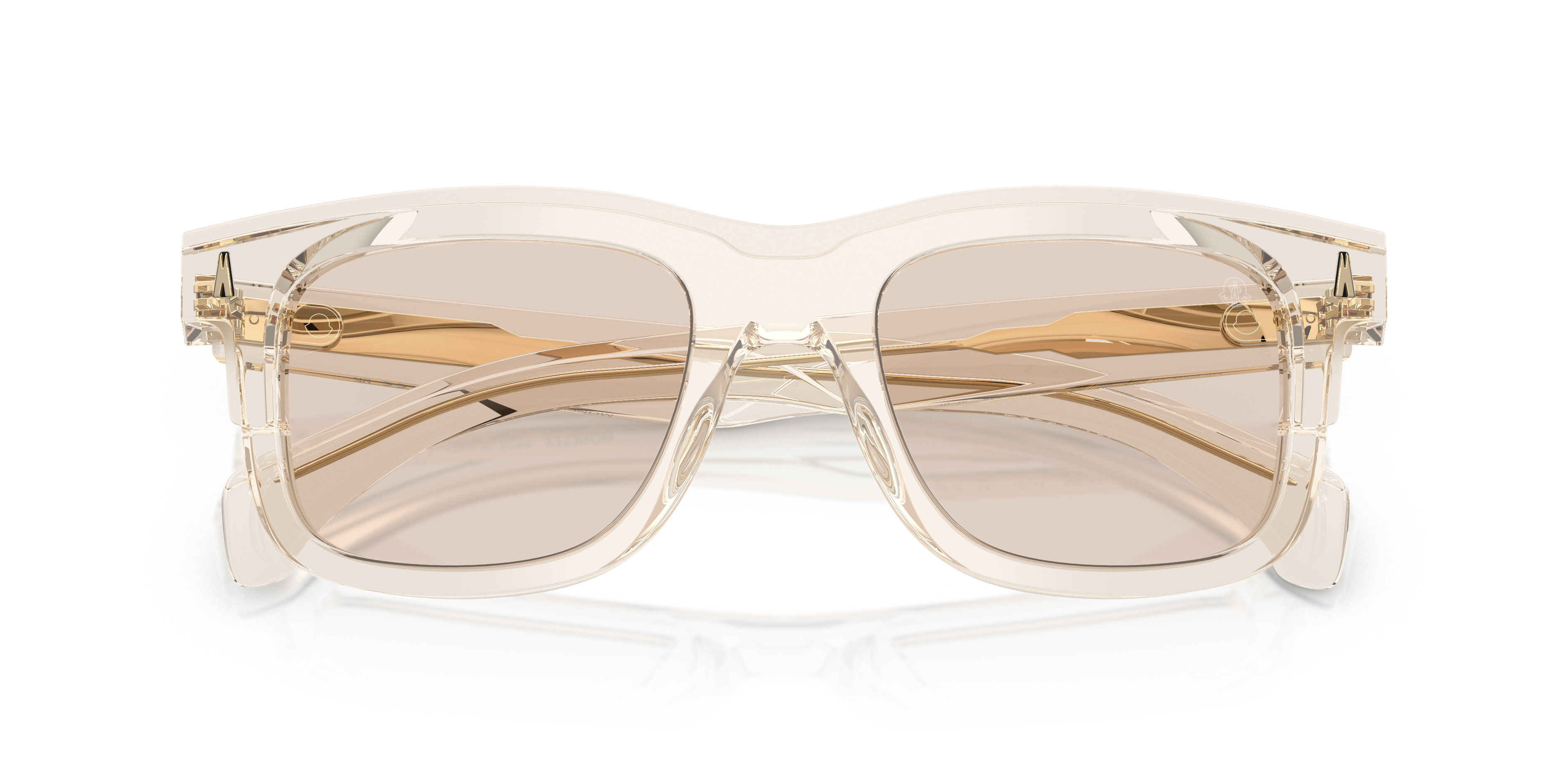 Moncler Unisex Moncler ME6004 CLARO 3003M4 Sunglasses Acetate White Brown Squared Photochromic