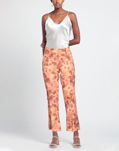 Woman Pants Orange Size L Viscose, Polyester, Elastane