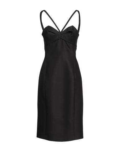 Woman Midi dress Black Size 6 Wool, Silk