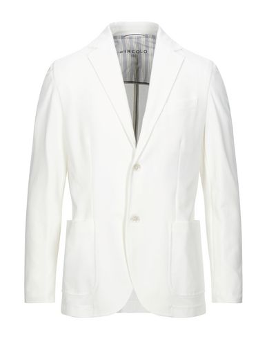 Man Blazer White Size 40 Cotton, Elastane