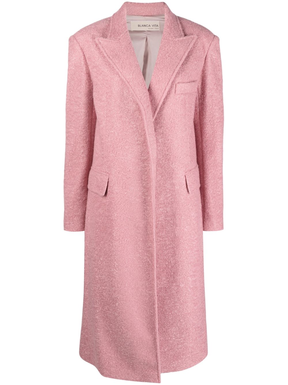 Camelia felted long coat - Pink