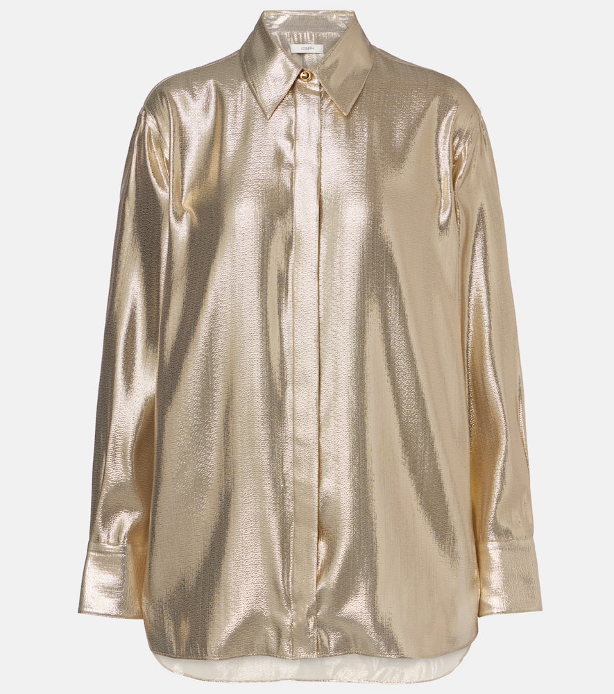 Capri silk-blend lamé blouse