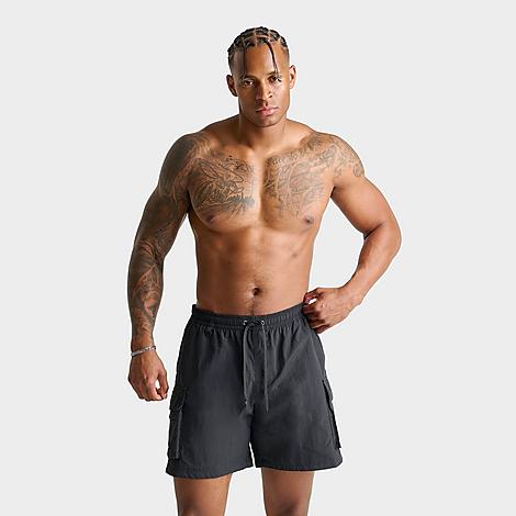 Men's Packable Cargo 7" Swim Shorts in Black