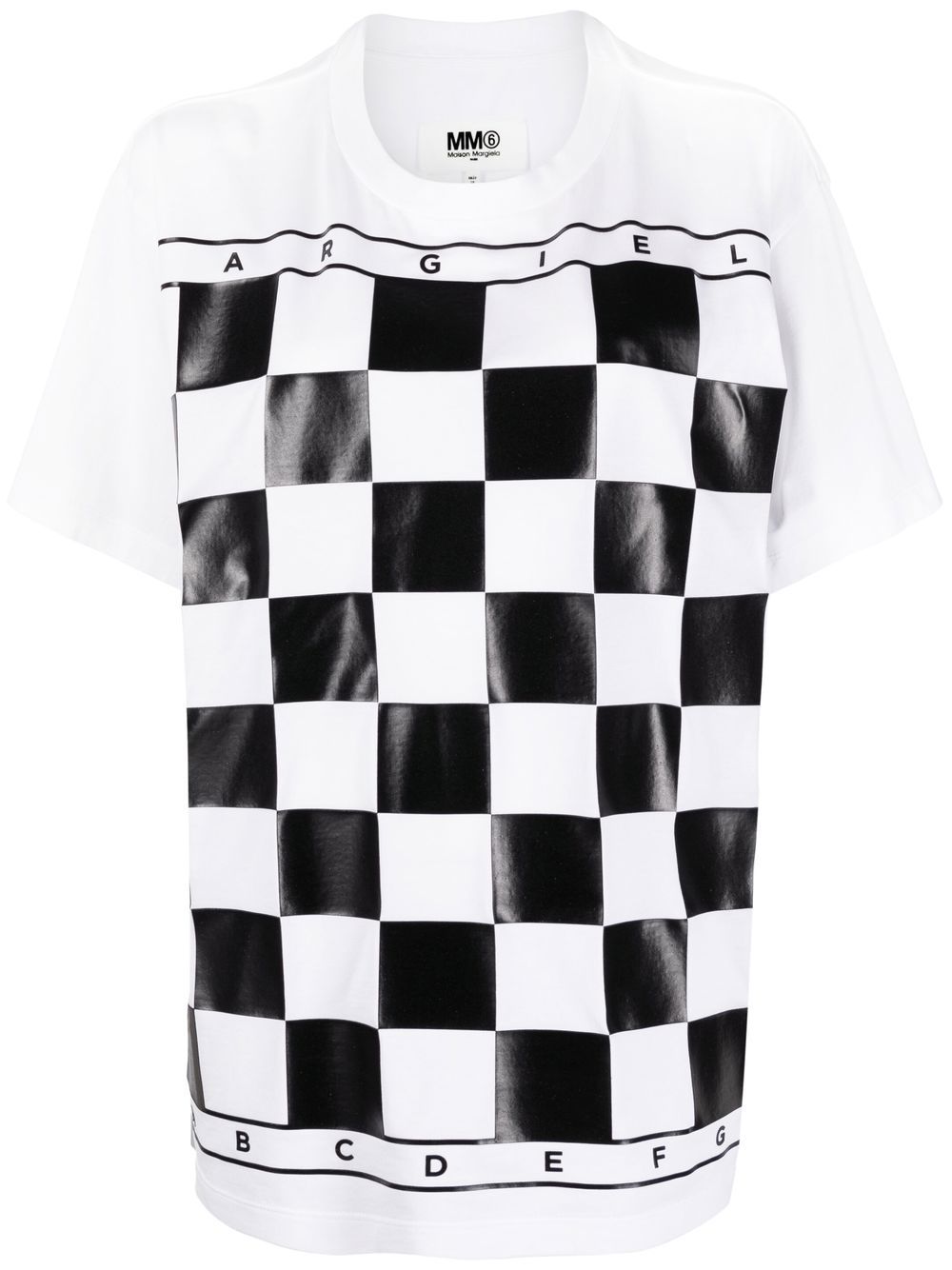 Checked short-sleeve T-shirt - White
