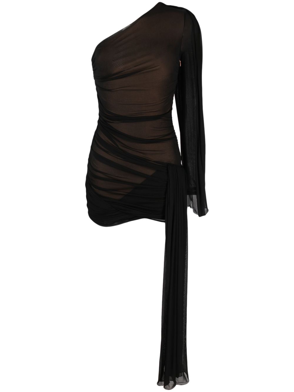 Hosiery draped minidress - Black
