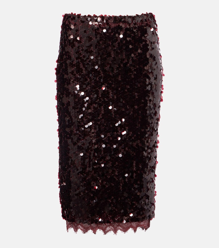Opaline sequined midi skirt