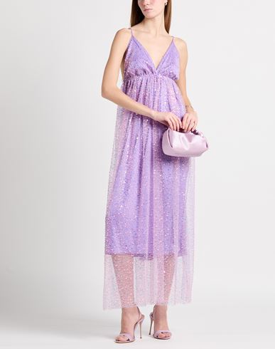 Woman Maxi dress Lilac Size 6 Polyester