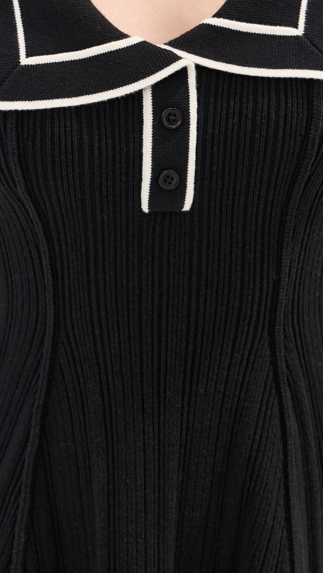 Maren Ribbed Dress Black/White