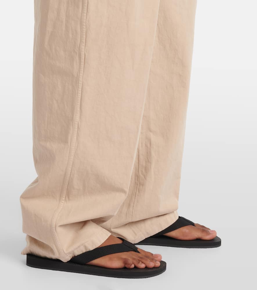 Lilas cotton and linen wide-leg pants