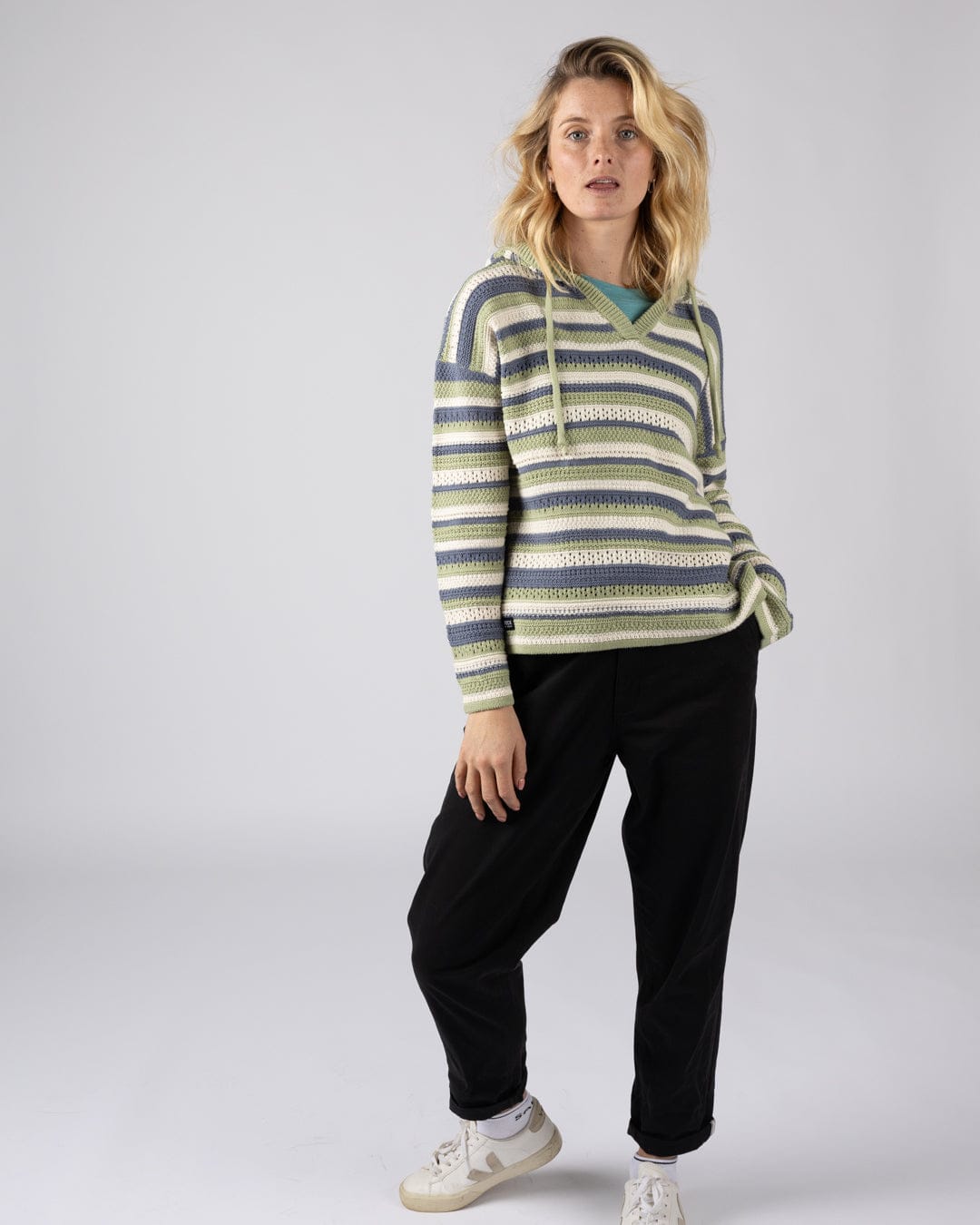 Saltrock Aurelia Womens Hooded Jumper in Light Green