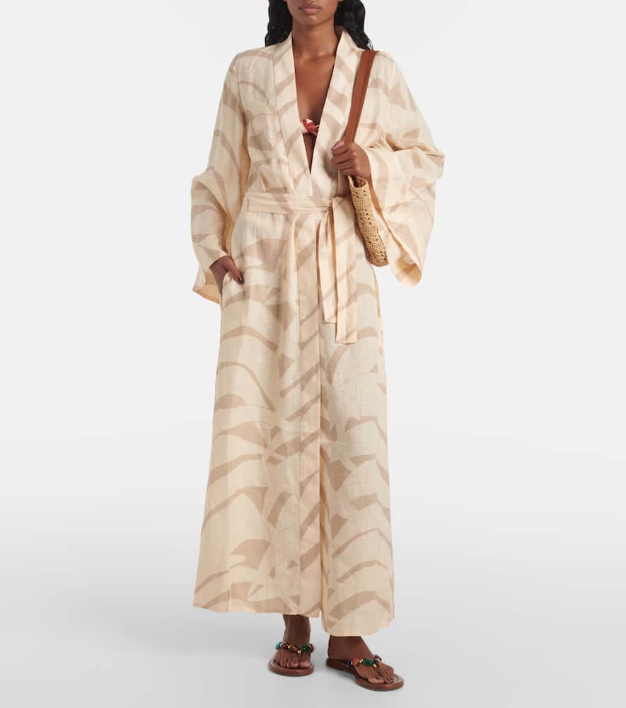 Johanna Ortiz Printed linen beach cover-up
