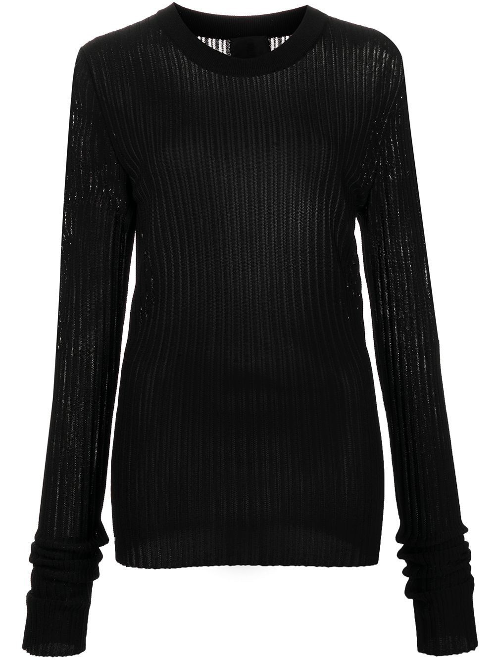 Fine ribbed-knit jumper - Black