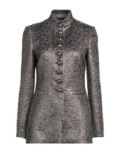 Woman Jacket Gunmetal Size 10 Polyester, Polyacrylic, Wool, Synthetic fibers, Metallic Polyester