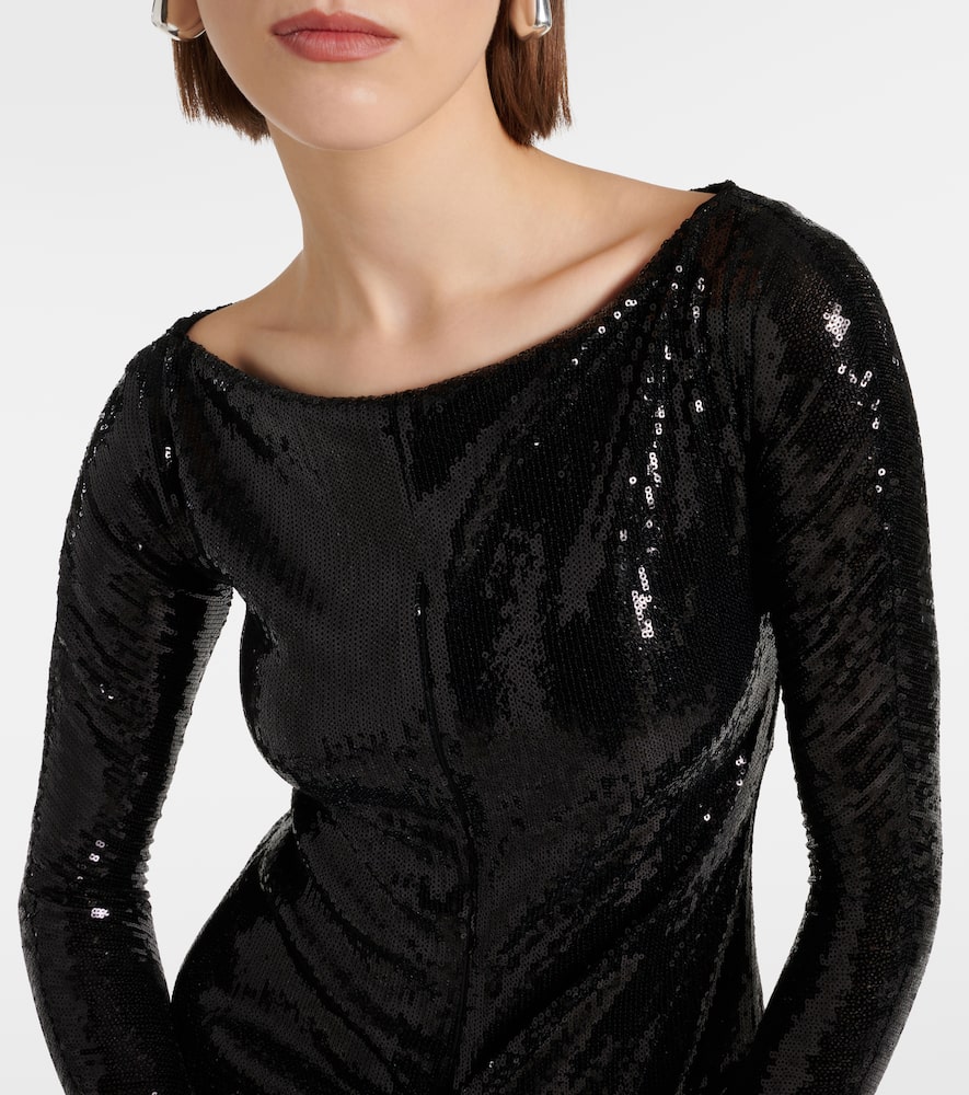 Courrèges Ellipse sequined cutout midi dress