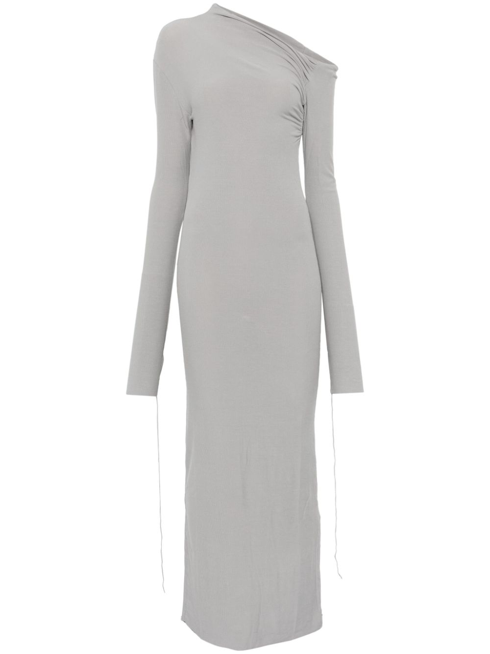 Asymmetric-neck maxi dress - Grey