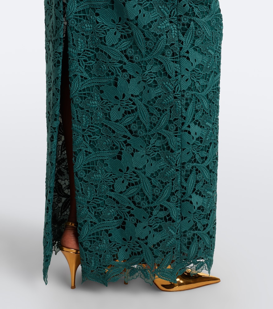 Halterneck lace gown