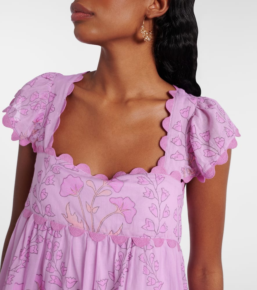 Ruffled cotton minidress