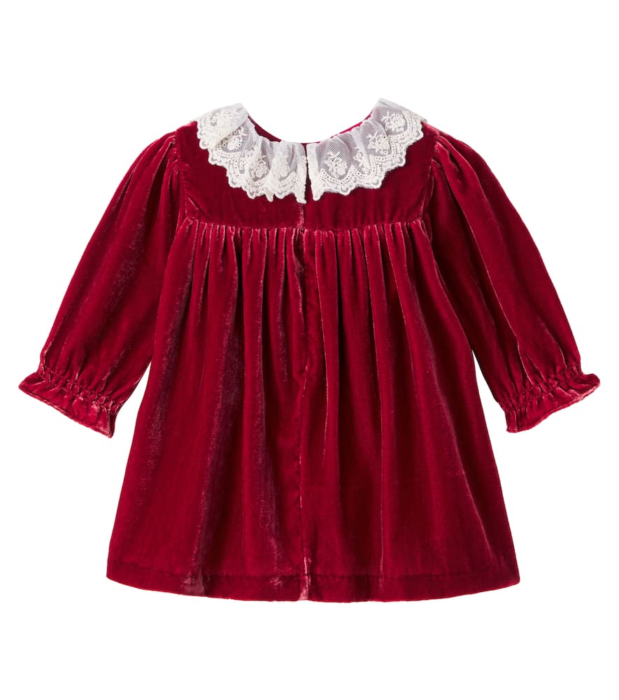 Martina lace-trimmed velvet dress