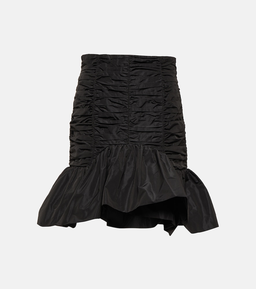 Patou Ruched faille miniskirt