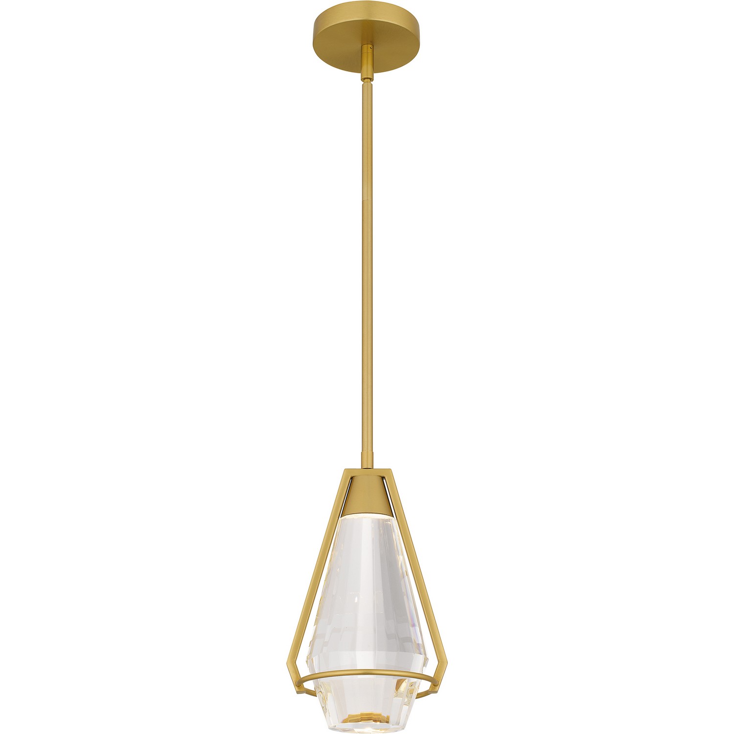 Brushed Gold LED Mini Pendant from the Luca Collection