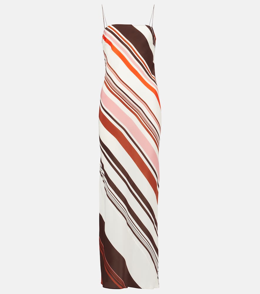 Thistle striped silk satin maxi dress