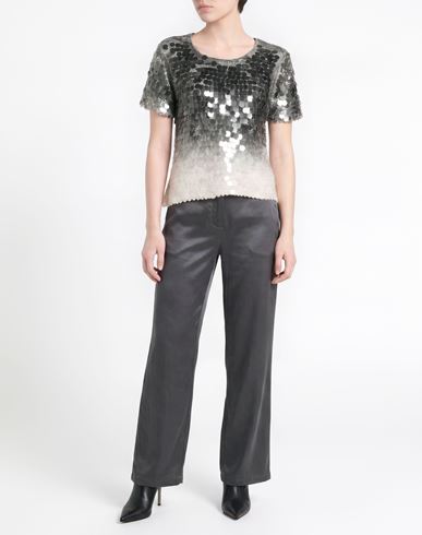 Aviù Woman Top Grey Size 6 Cotton, Polyamide