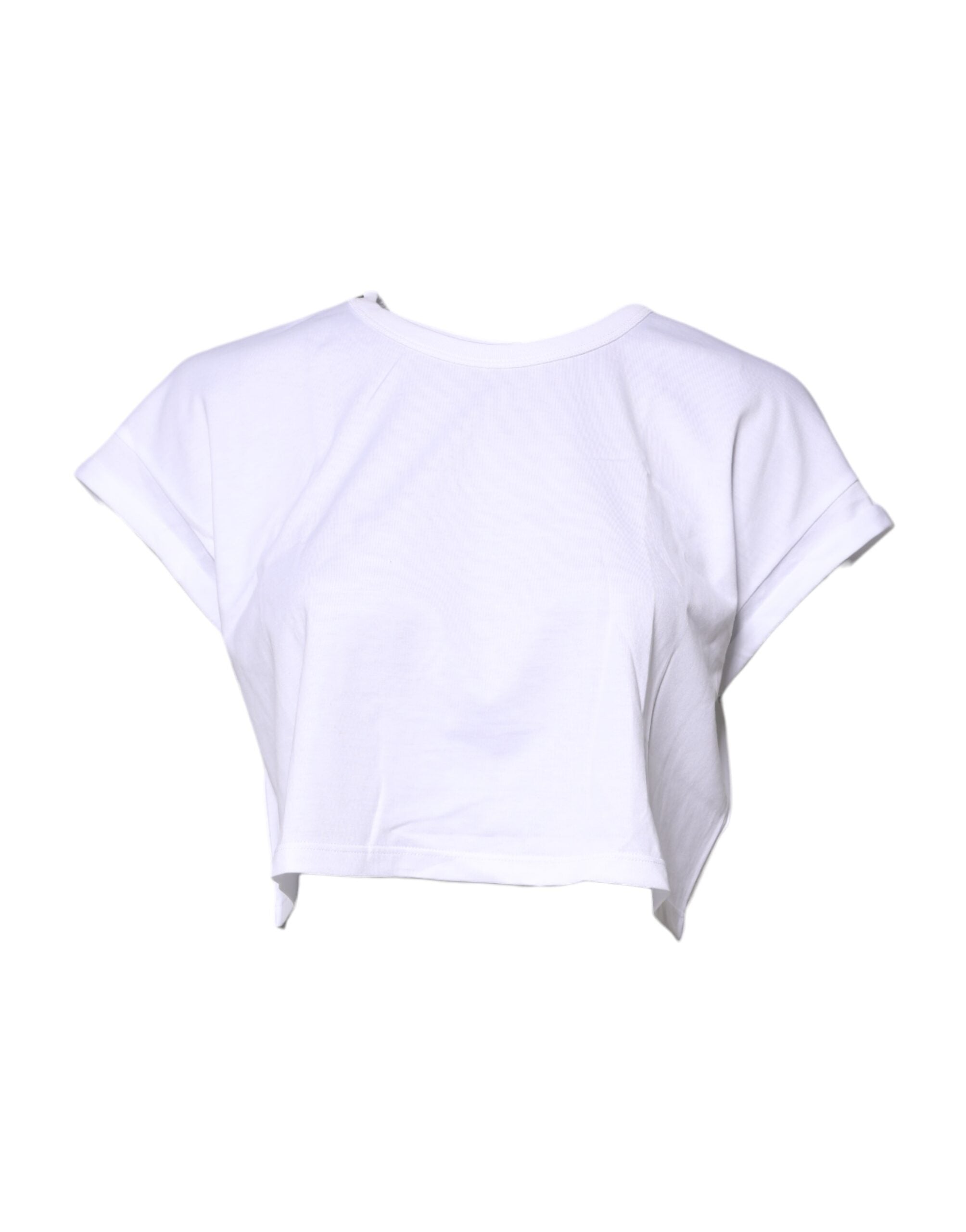 Cropped Crew Neck T-Shirt — White