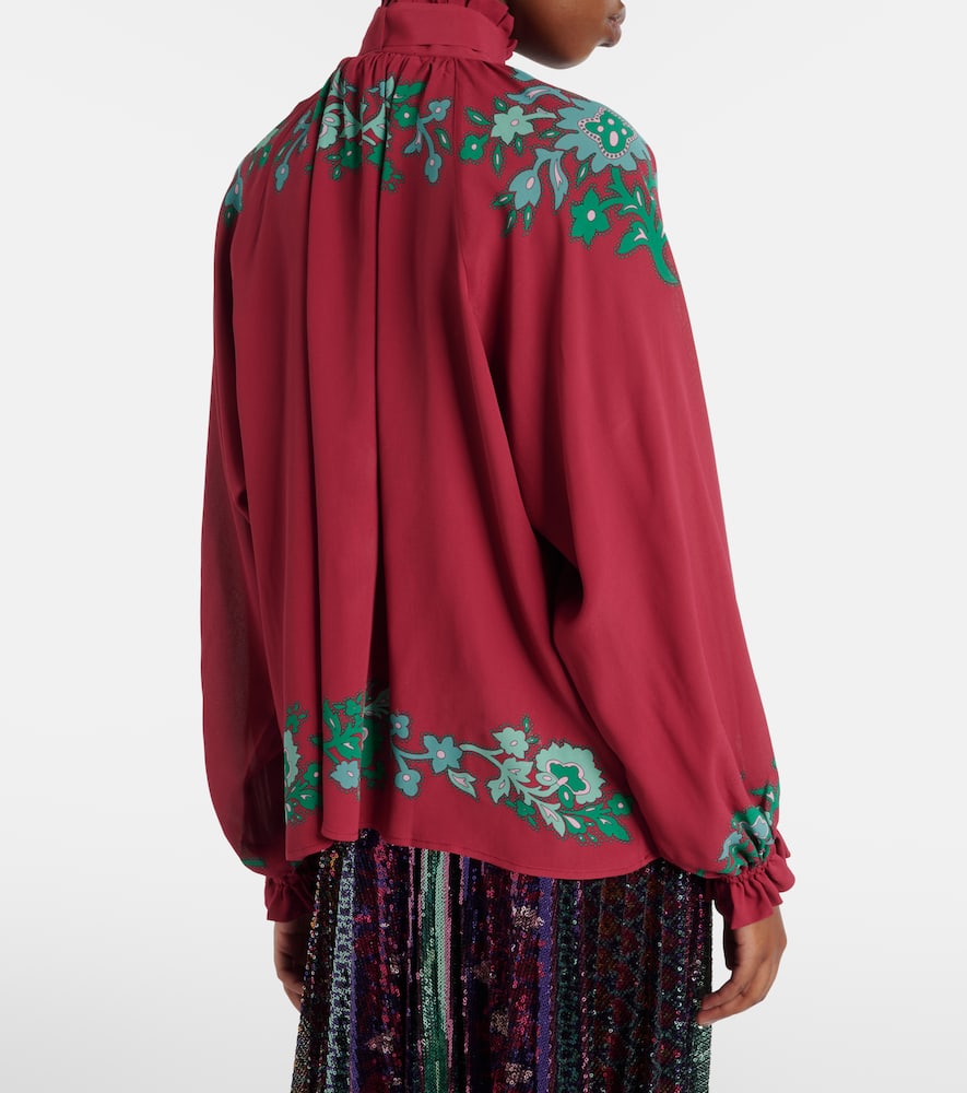 Cerere floral satin blouse