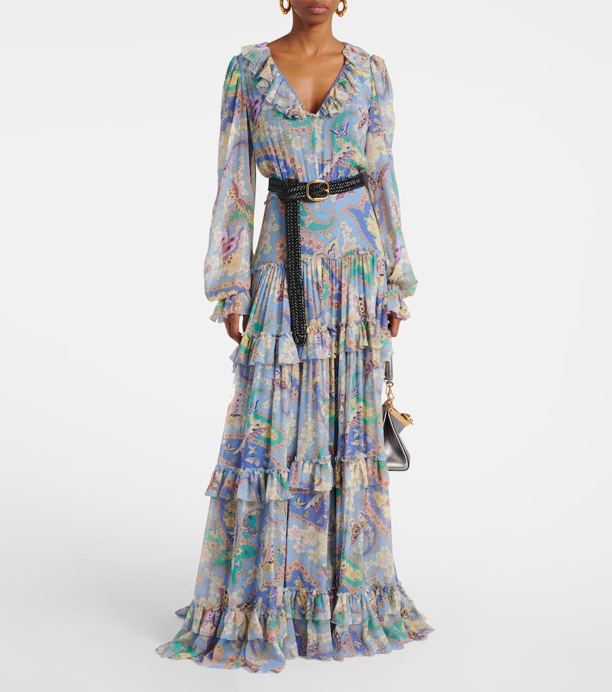 Floral silk gown