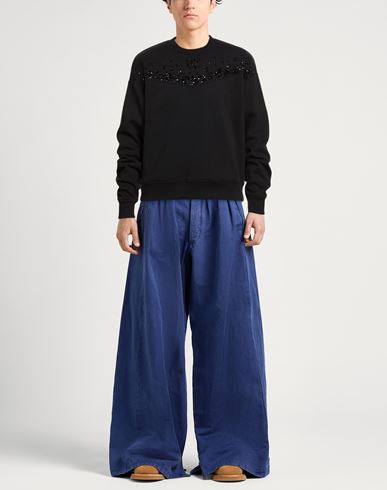 Man Sweatshirt Black Size M Cotton, Polyester
