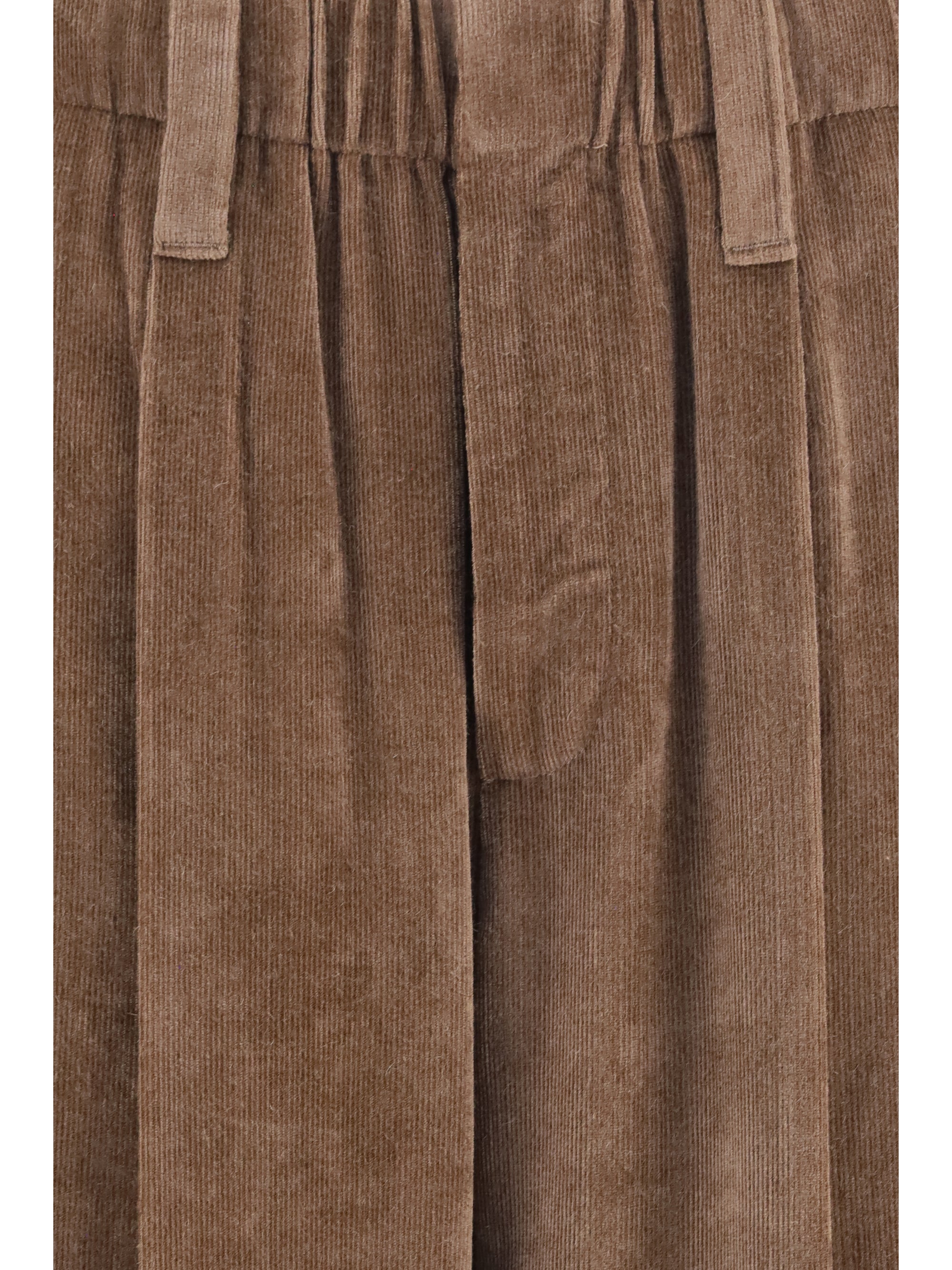 Viscose and Cashmere Trousers — Brown