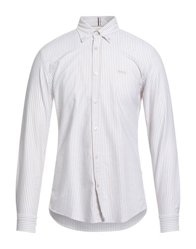 Man Shirt Beige Size L Cotton