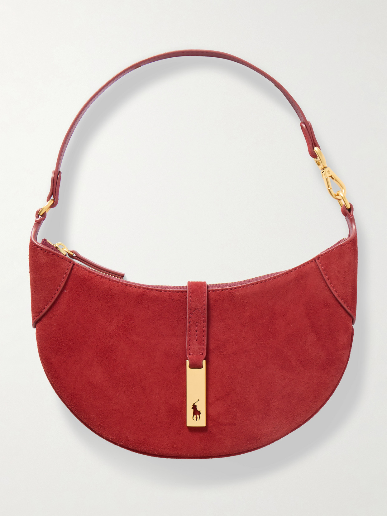 Polo Id Mini Suede Shoulder Bag - Red