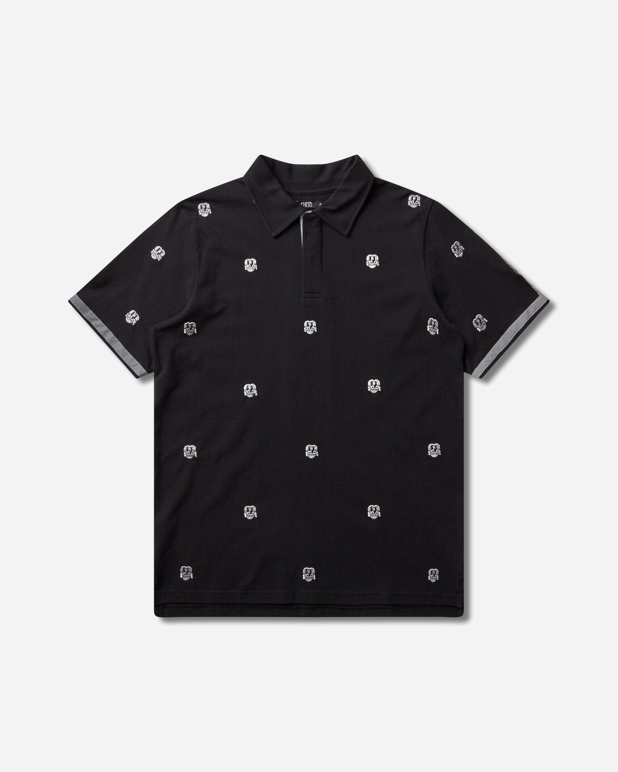 Men s Allover Embroidered Polo Black