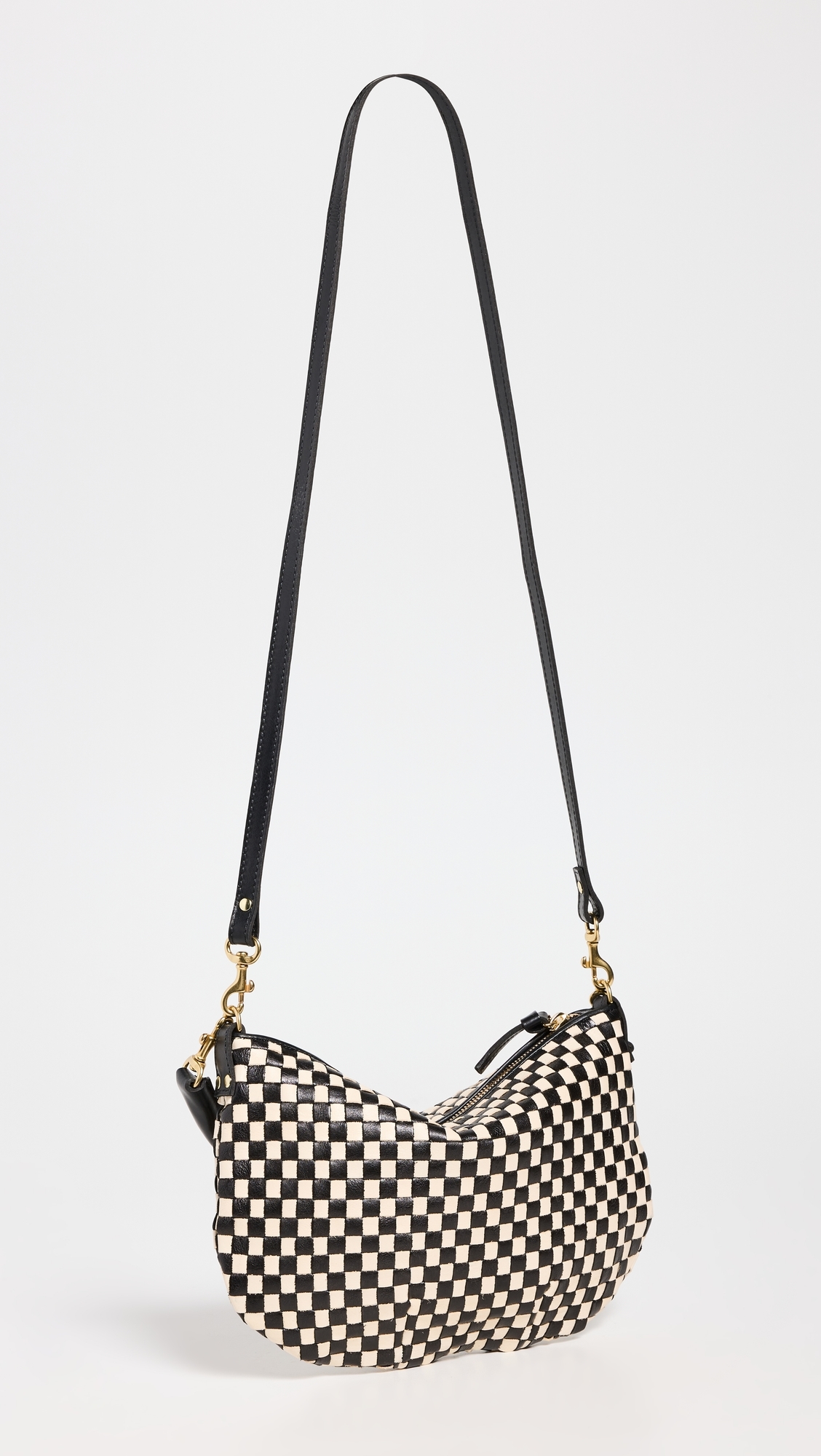 Petite Moyen Messenger Bag Black & Cream Woven Checker One Size