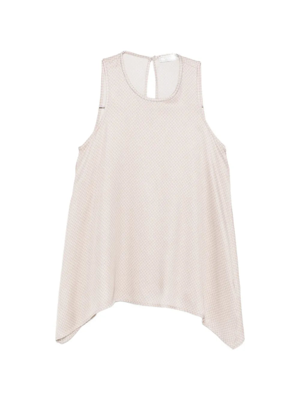 Geometric-Print Blouse — Beige
