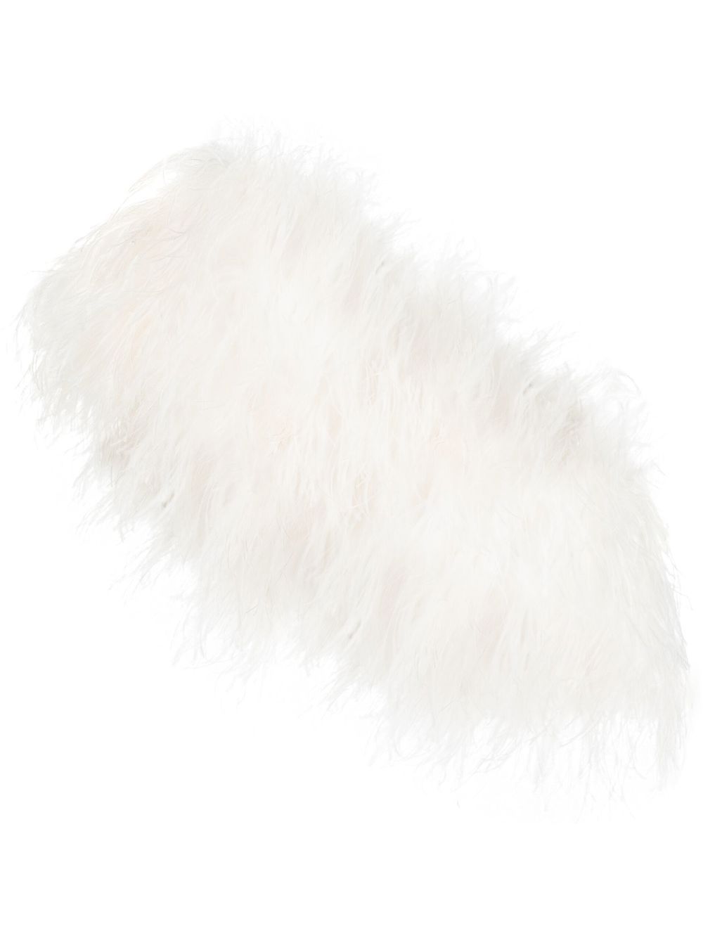 One-shoulder feather-embellished top - White