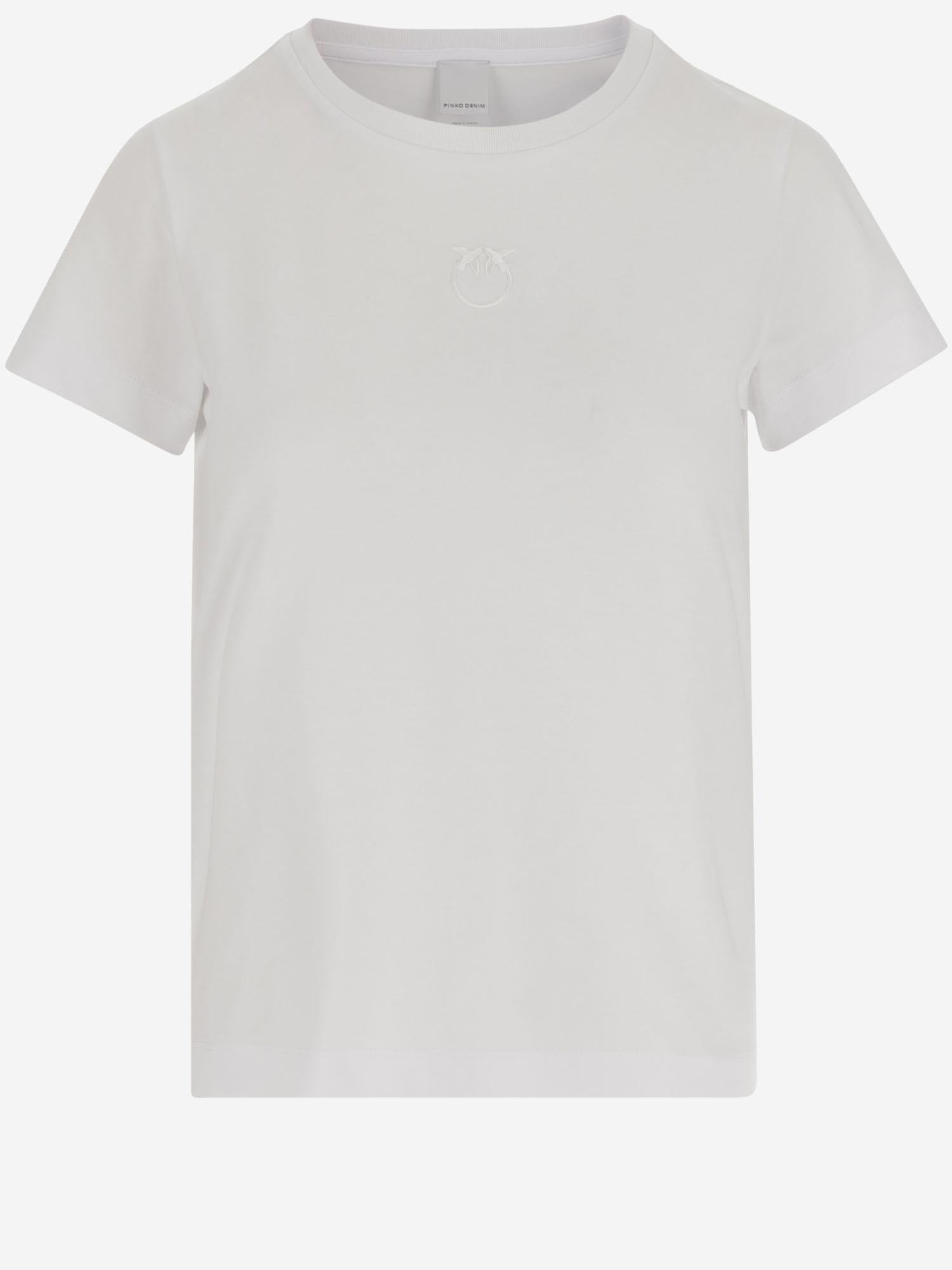 Tone-on-Tone Embroidered Logo T-Shirt — White