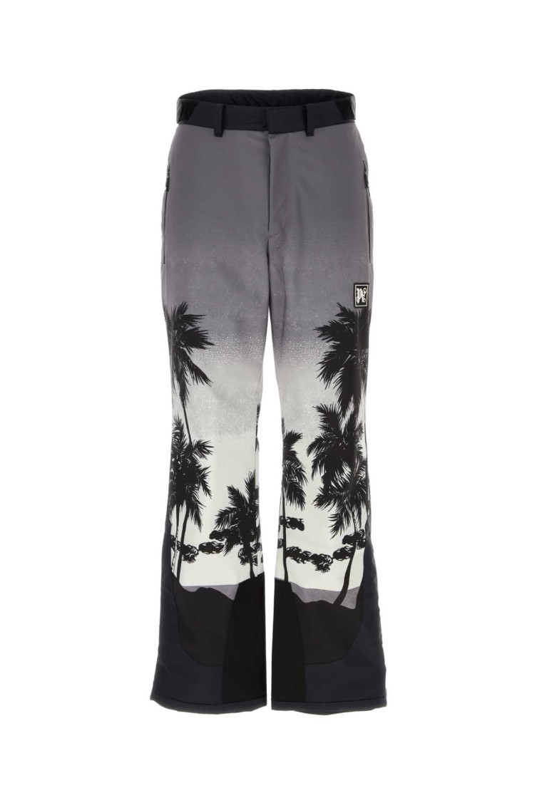 Palm-print padded ski trousers - Grey