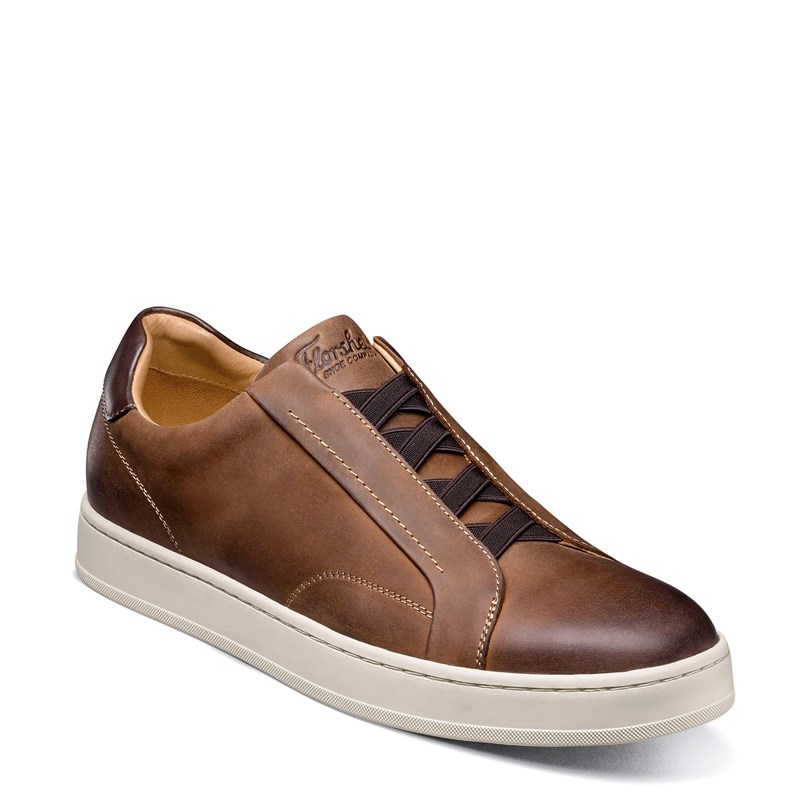 Men's Monopoli Elastic Lace To Toe Sneakers (Brown Crazy Horse)
