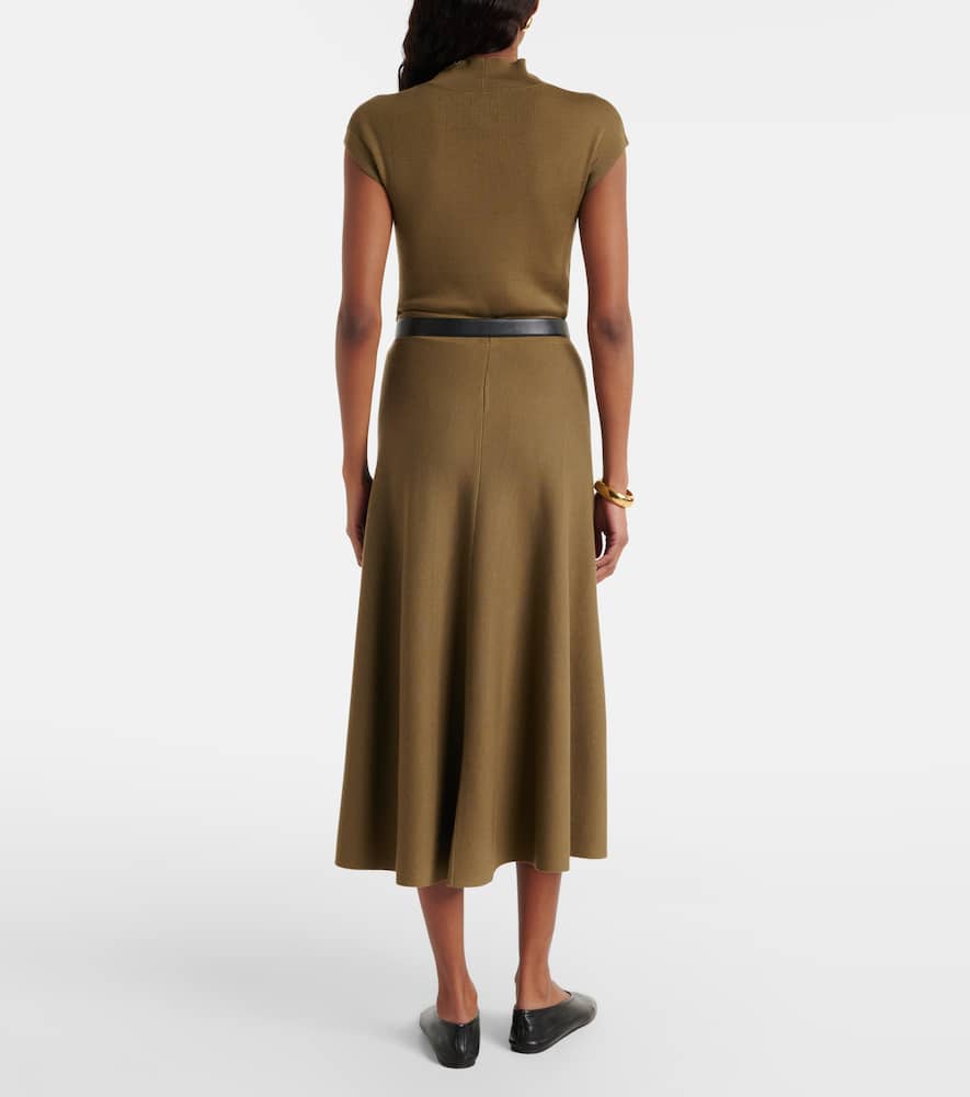 Virgin wool midi skirt