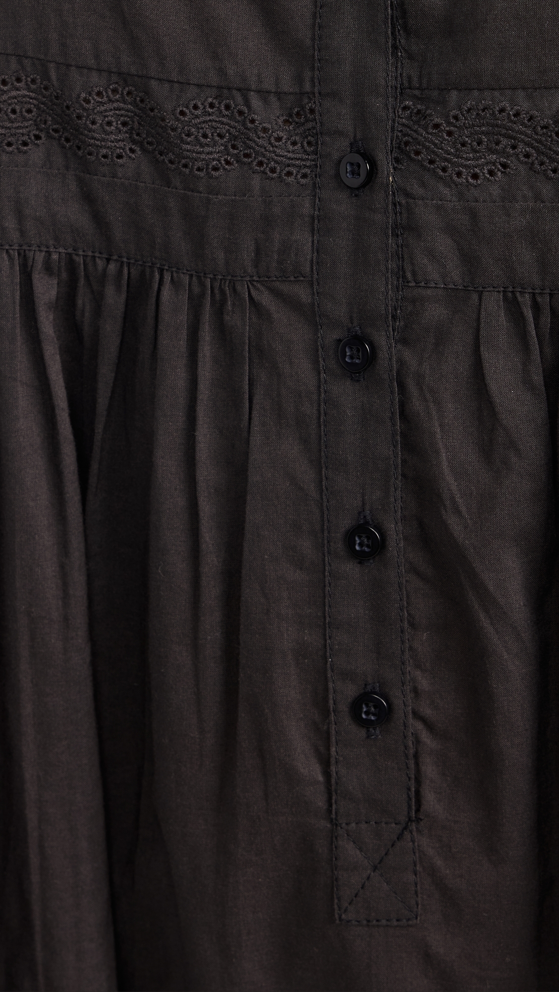 The Eyelet Ruffle Tank Night Dress Black